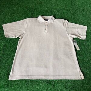 C.B. Casual Vintage Missy Polo Shirt L Shoulder Pads Short Sleeve 80s Style NEW